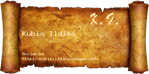 Kubis Ildikó névjegykártya